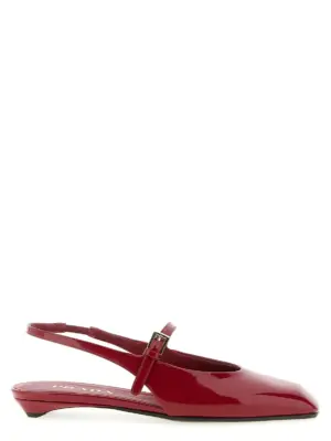 Patent leather slingback PRADA Red