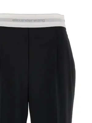 Logo elastic pants Woman ALEXANDER WANG White/Black