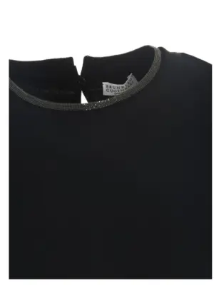 Monile crew-neck T-shirt 93% cotton 7% elastane BRUNELLO CUCINELLI Black