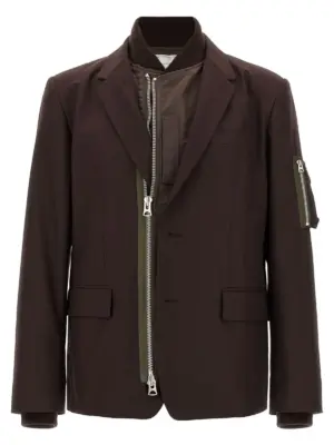 Bomber insert blazer SACAI Brown