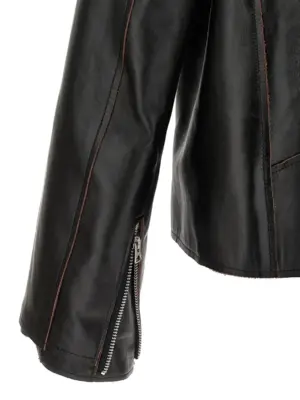 Leather biker jacket Fall Winter 2025/2026 SACAI Black