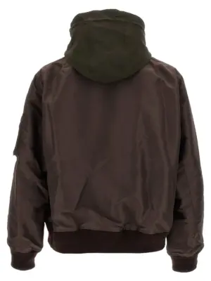Hooded bomber jacket 2503784M612 SACAI Brown
