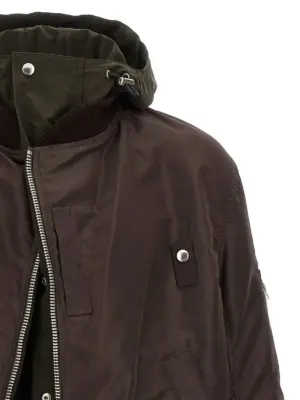Hooded bomber jacket Man SACAI Brown