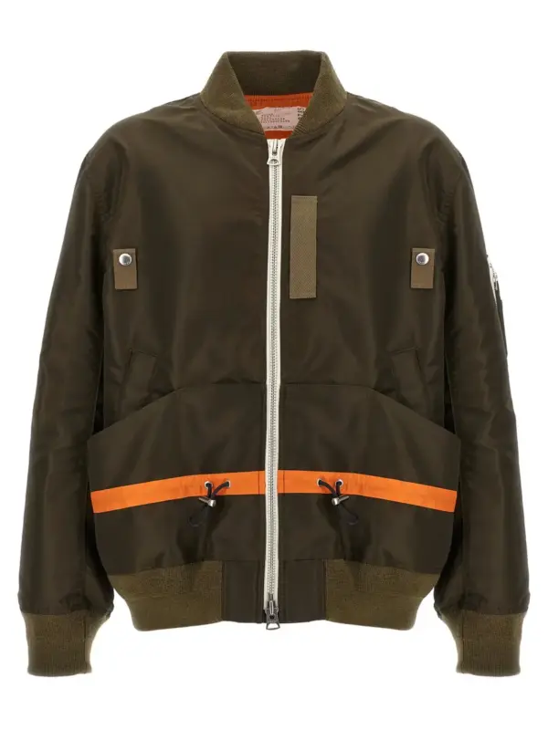Twill nylon blouson SACAI Green