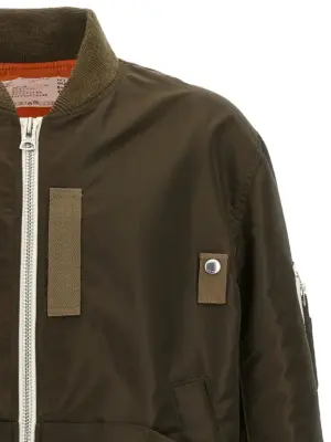 Twill nylon blouson Man SACAI Green