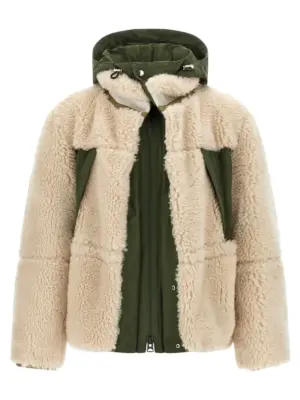 Faux shearling parka SACAI Multicolor
