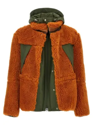 Faux shearling parka SACAI Multicolor
