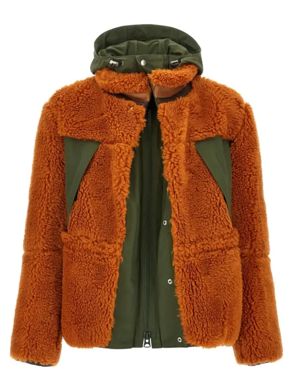 Faux shearling parka SACAI Multicolor