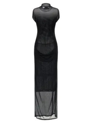 Flocked dress 2503WDR046M00100 JEAN PAUL GAULTIER Black