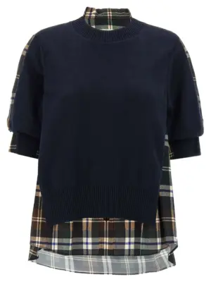 Knitted panel shirt SACAI Multicolor