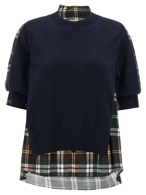 Knitted panel shirt SACAI Multicolor