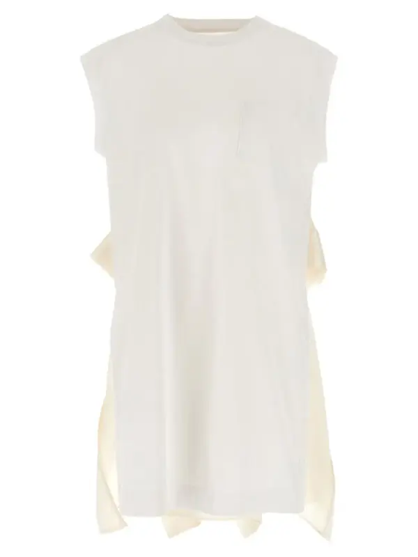 Pleated t-shirt SACAI White