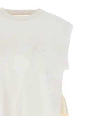 Pleated t-shirt Woman SACAI White