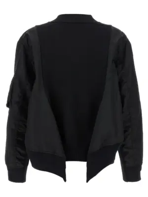 Nylon insert cardigan 2507996001 SACAI Black