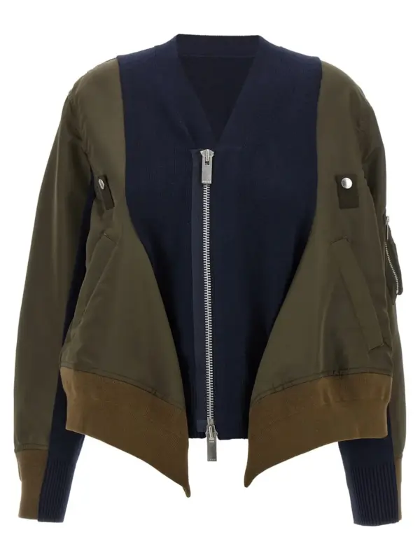 Nylon insert cardigan SACAI Multicolor