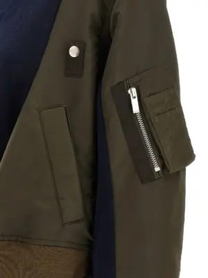 Nylon insert cardigan 57% cotton