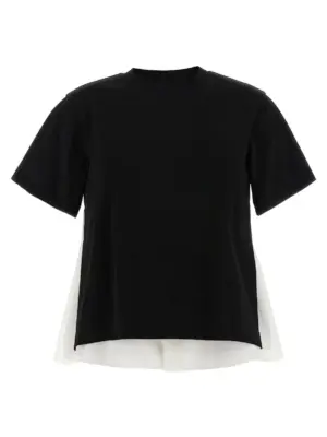 Double layer t-shirt SACAI White/Black