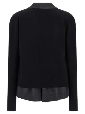 Double layer cardigan 2508041001 SACAI Black