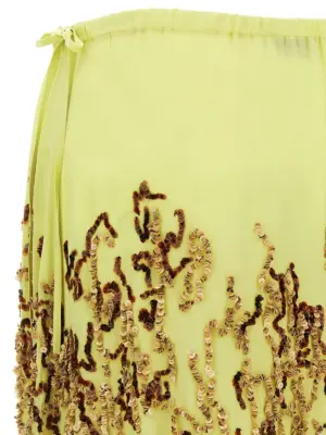 'Salga' skirt 100% silk DRIES VAN NOTEN Yellow