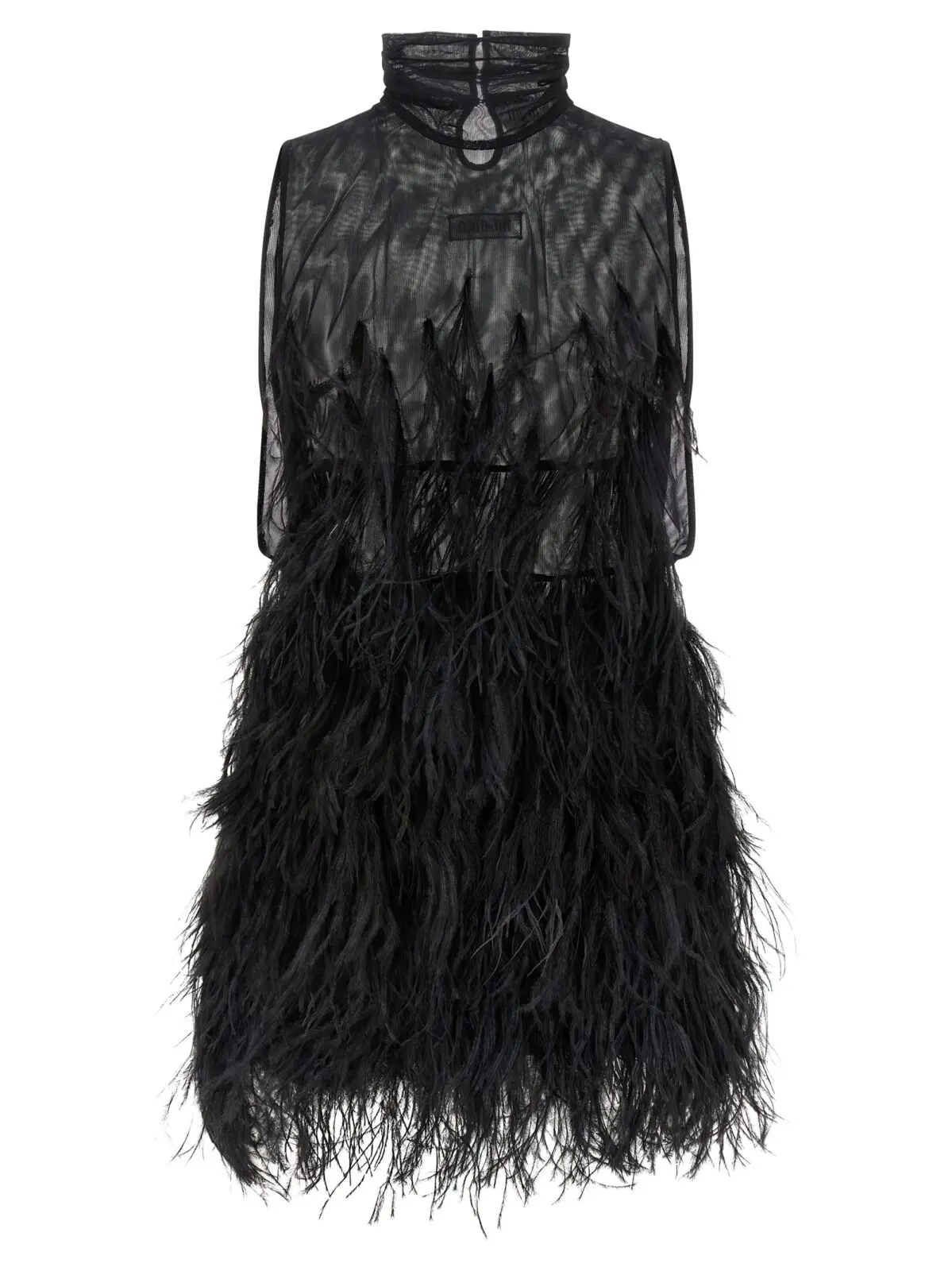 Сукня The Attico Ostrich feather Чорна 1 Ostrich feather dress THE ATTICO Black