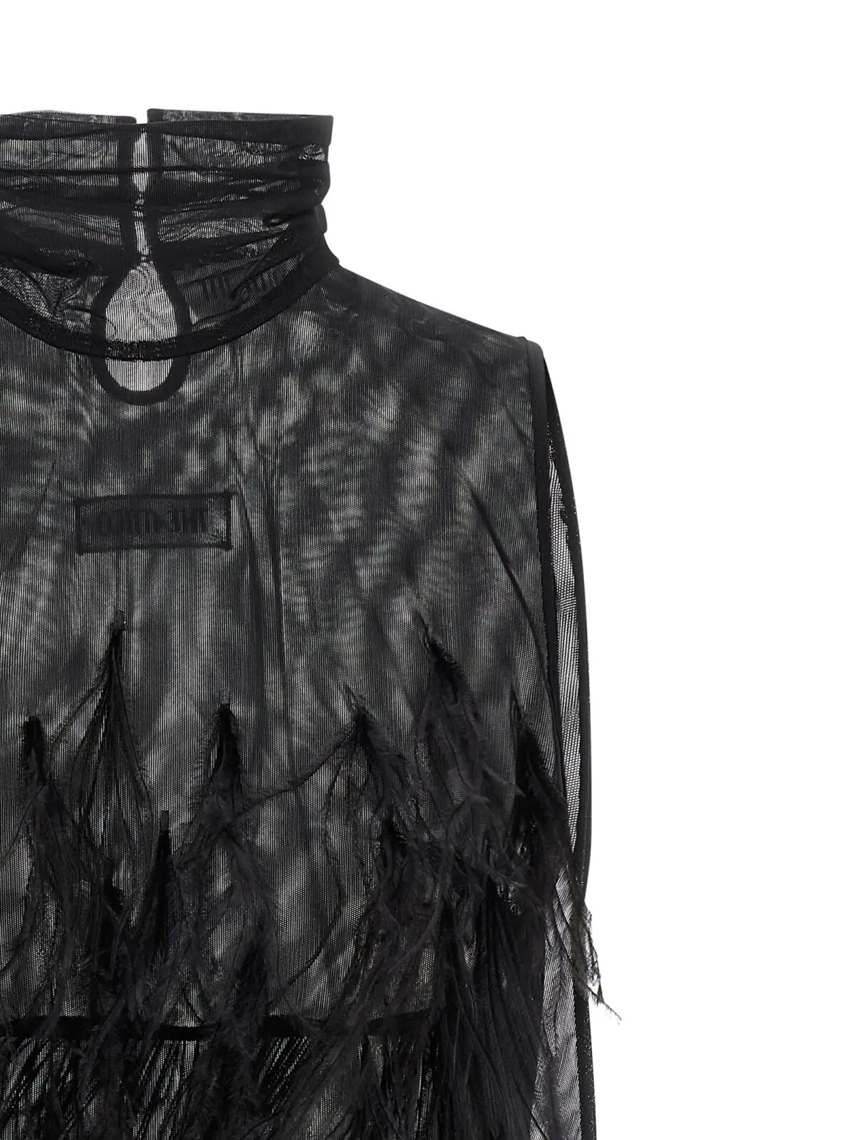 Сукня The Attico Ostrich feather Чорна 3 Ostrich feather dress Woman THE ATTICO Black