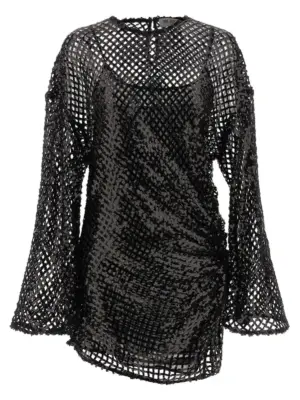 Sequin mesh dress THE ATTICO Black