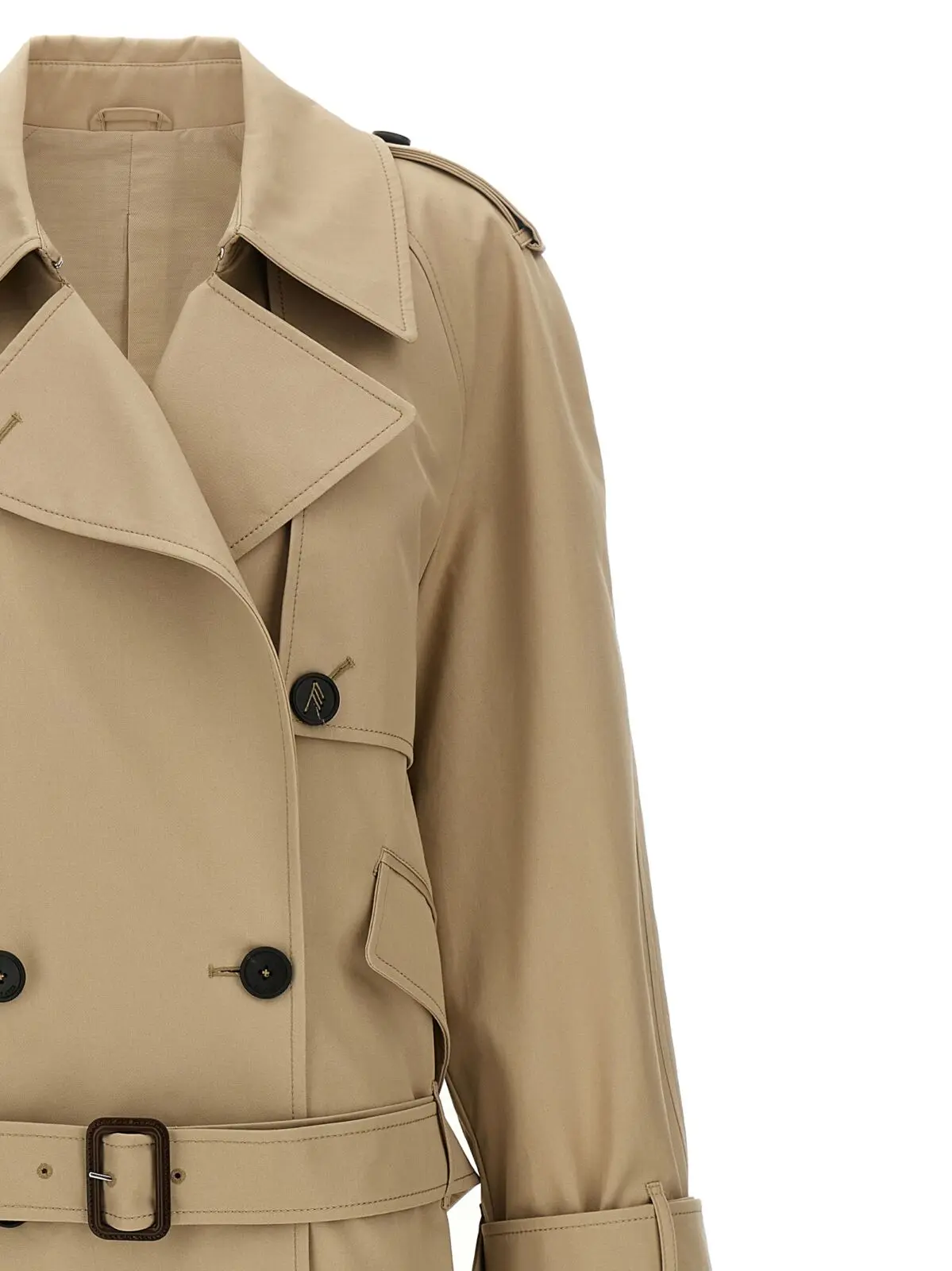 Тренч The Attico Cotton Бежевий 3 Cotton trench coat Woman THE ATTICO Beige