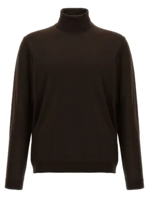 Wool turtleneck sweater ROBERTO COLLINA Brown