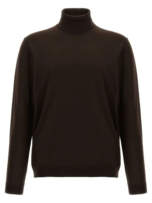 Wool turtleneck sweater ROBERTO COLLINA Brown