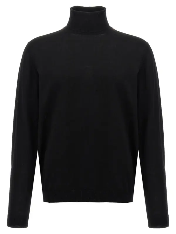 Wool turtleneck sweater ROBERTO COLLINA Black