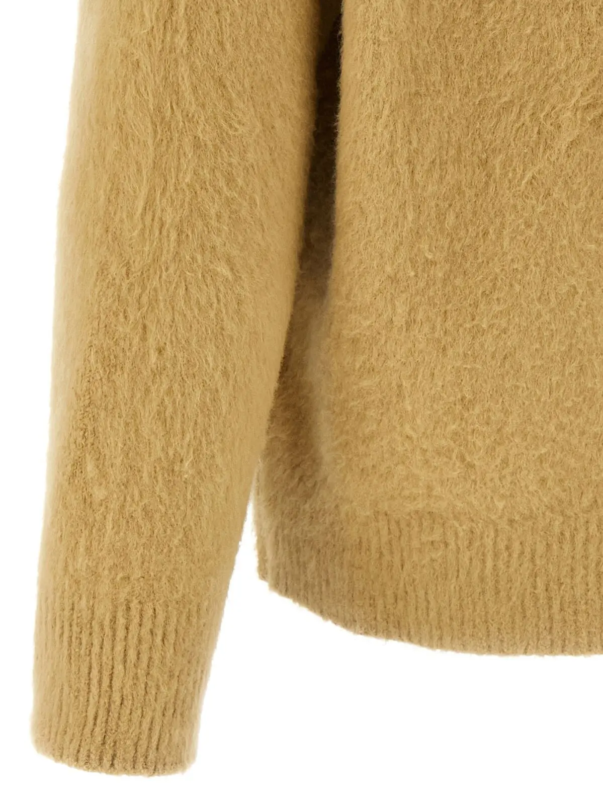 Светр Roberto Collina з бавовни з хутром Бежевий 4 Shearling cotton sweater 80% cotton 16% polyamide 4% elastane ROBERTO COLLINA Beige