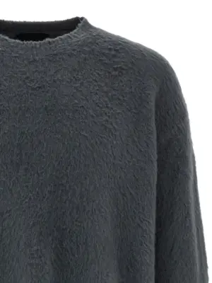Shearling cotton sweater Man ROBERTO COLLINA Gray