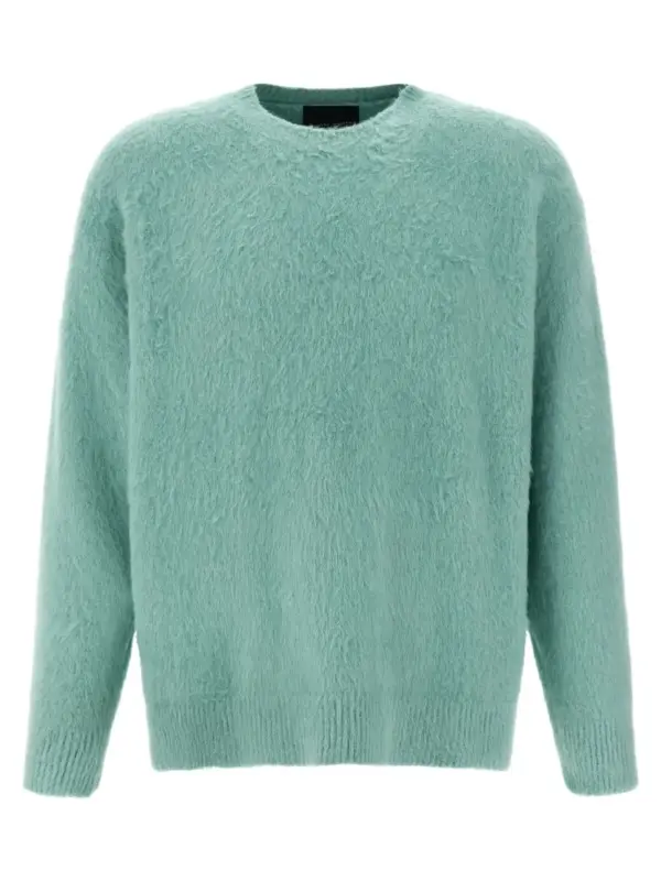 Shearling cotton sweater ROBERTO COLLINA Light Blue