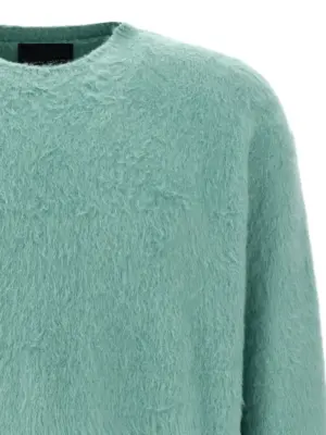 Shearling cotton sweater Man ROBERTO COLLINA Light Blue