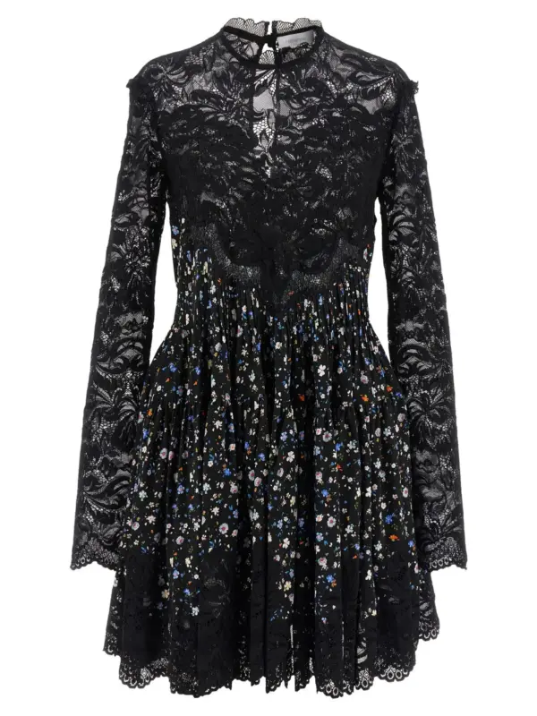 Floral lace dress PACO RABANNE Black