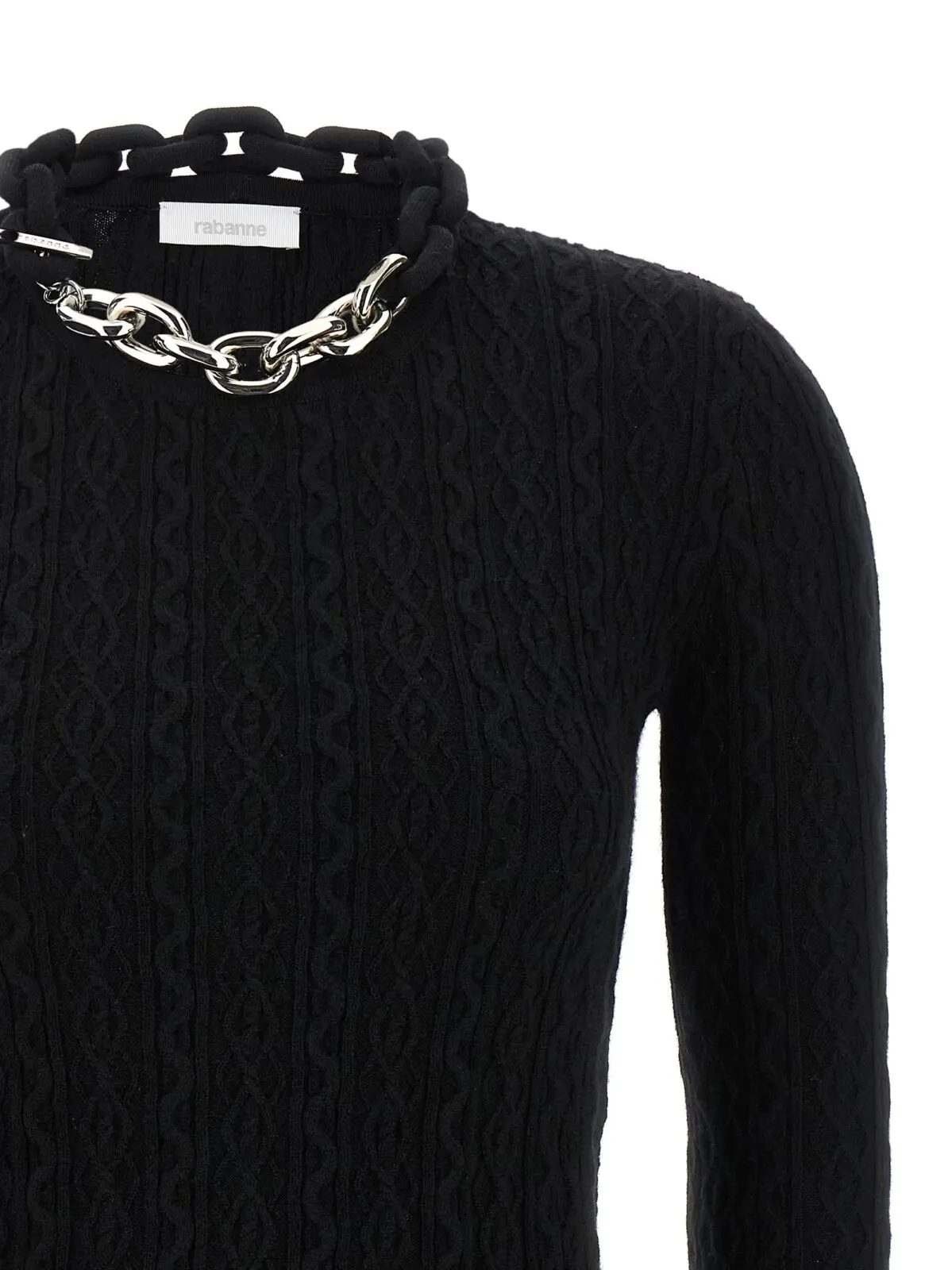 Светр Paco Rabanne Necklace Чорний 3 Necklace sweater Woman PACO RABANNE Black