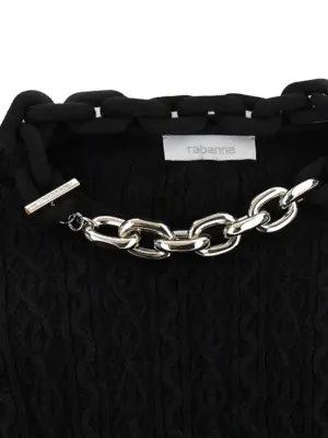 Necklace sweater 90% wool 10% cashmere PACO RABANNE Black