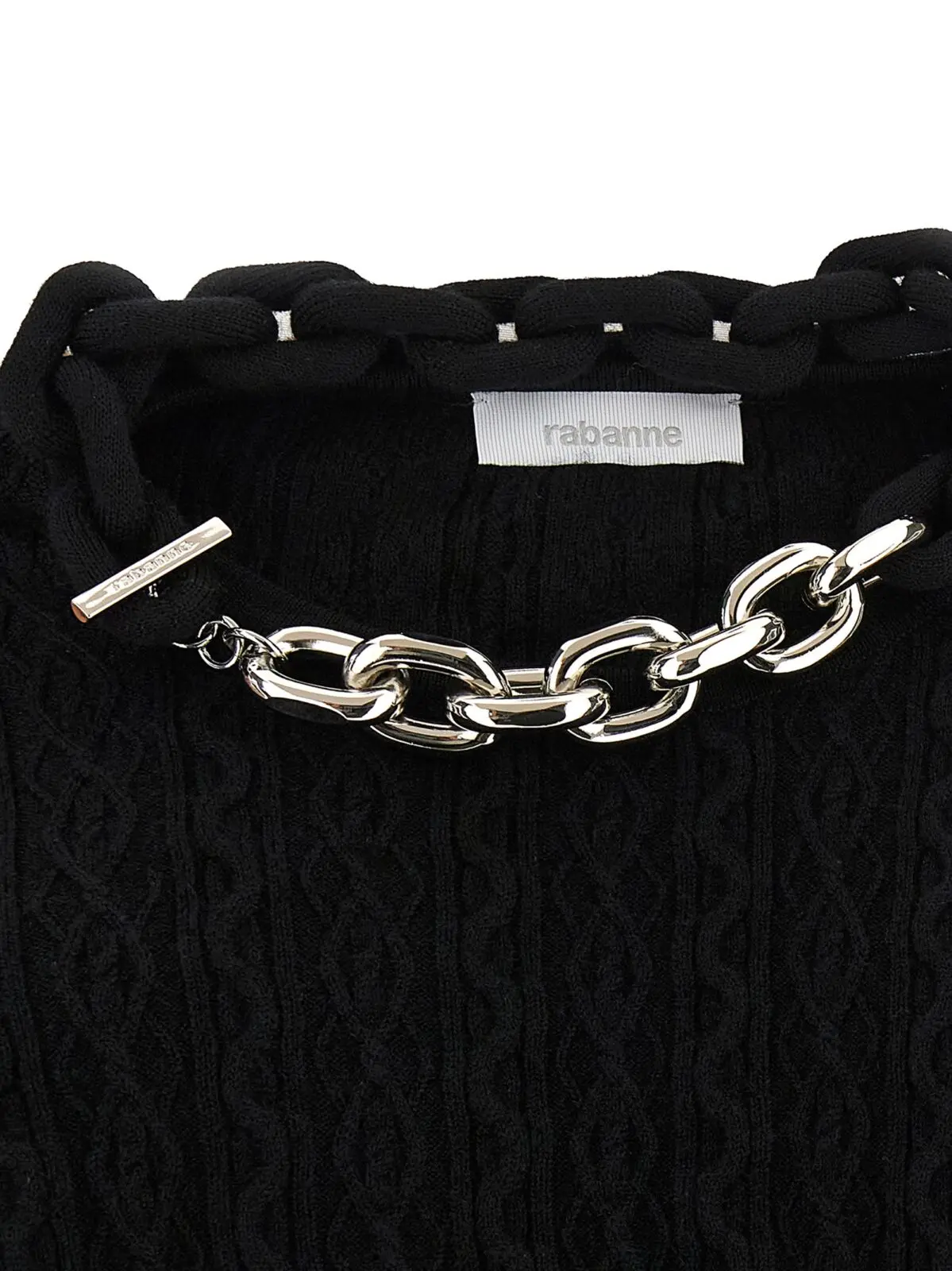 Светр Paco Rabanne Necklace Чорний 4 Necklace sweater 90% wool 10% cashmere PACO RABANNE Black