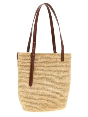 'Natural Raffia Tote Bag' shopping bag 25ASS0438NAT064M227 PACO RABANNE Beige