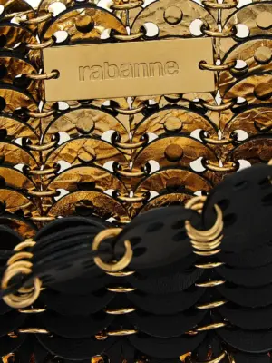 '1969 Nano Flip' reversible shoulder strap 70% Calf leather 20% Steel 10% Brass PACO RABANNE Black