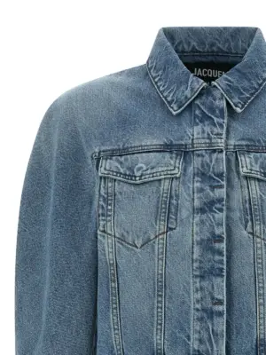 'La Veste de-Nimes Ovalo' jacket Woman JACQUEMUS Light Blue