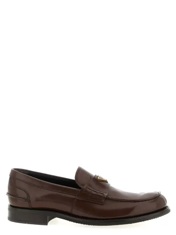 Logo loafers PRADA Brown