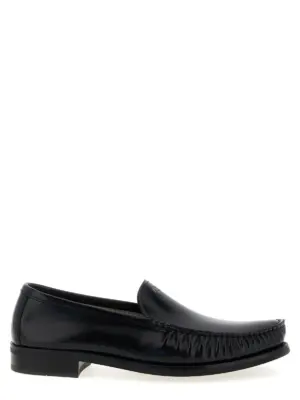 Leather loafers PRADA Black