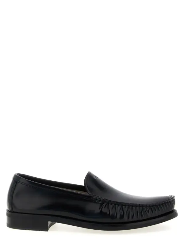 Leather loafers PRADA Black