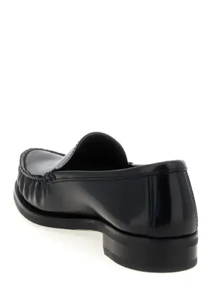 Leather loafers Man PRADA Black