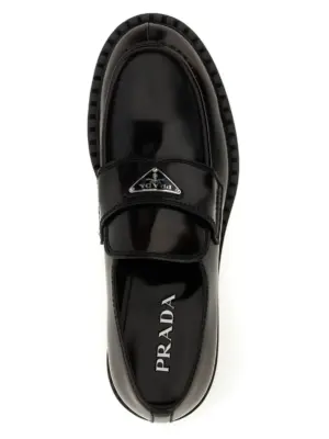 'Chocolate' loafers 100% calfskin leather (Bos Taurus) PRADA Brown