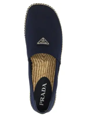 Logo tringolo espadrilles 100% cotton PRADA Blue