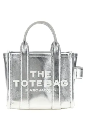 'The Metallic Leather Crossbody Tote' crossbody bag MARC JACOBS Silver