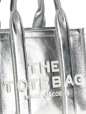 'The Metallic Leather Crossbody Tote' crossbody bag Woman MARC JACOBS Silver