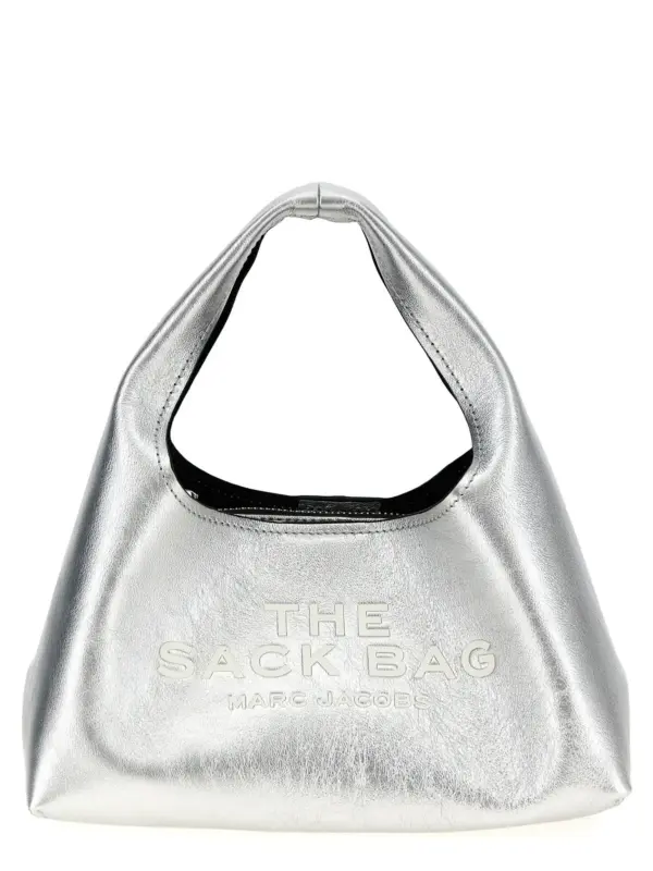 'The Metallic Leather Mini Sack Bag' handbag MARC JACOBS Silver